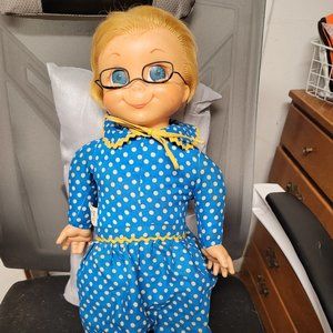 VTG 1967 Mattel Mrs Beasley Doll*She TALKS!!!*CompleteWith Repro Glasses*Nice!!